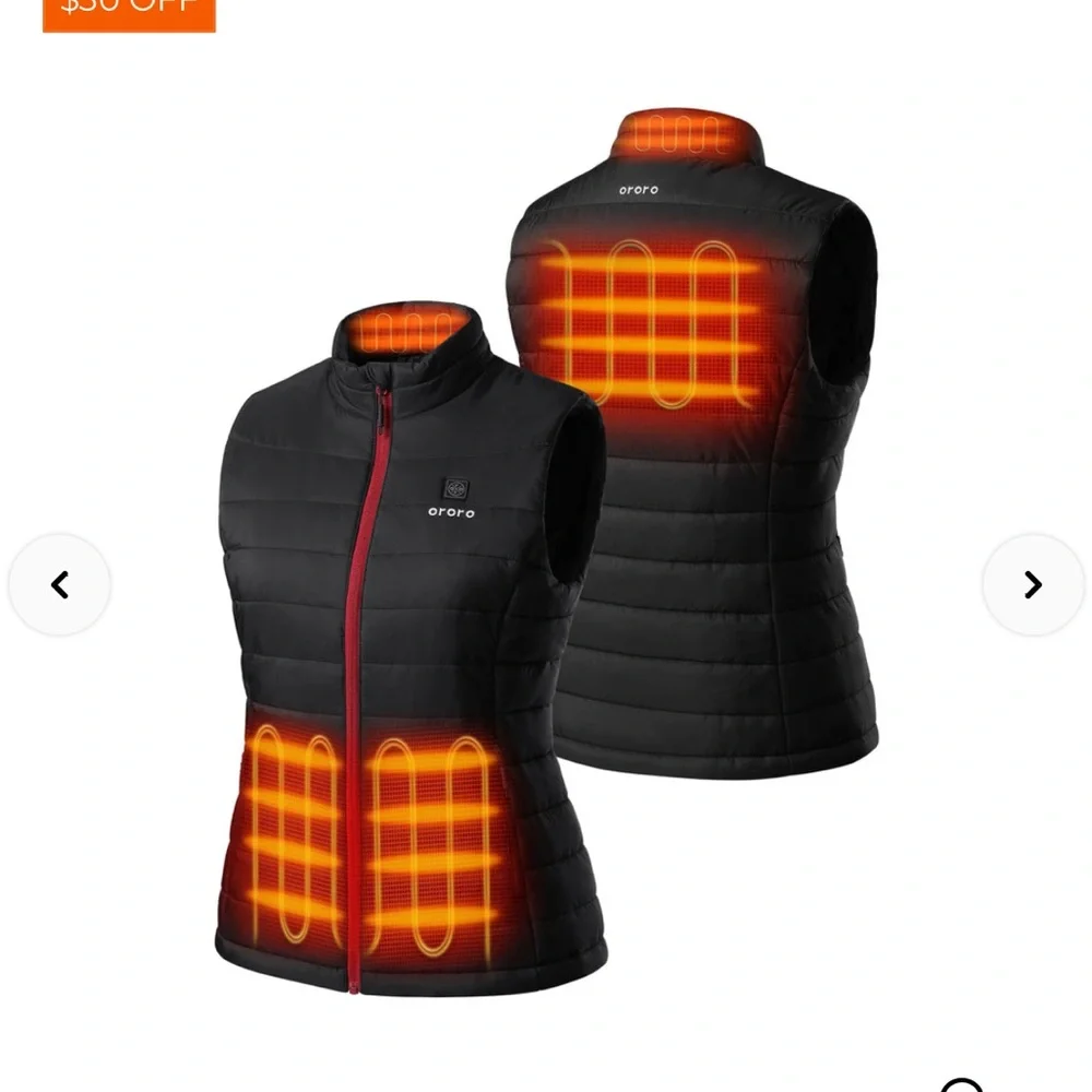 Ororo Heated Women's Black Puffer Vest - Picture 9 of 9